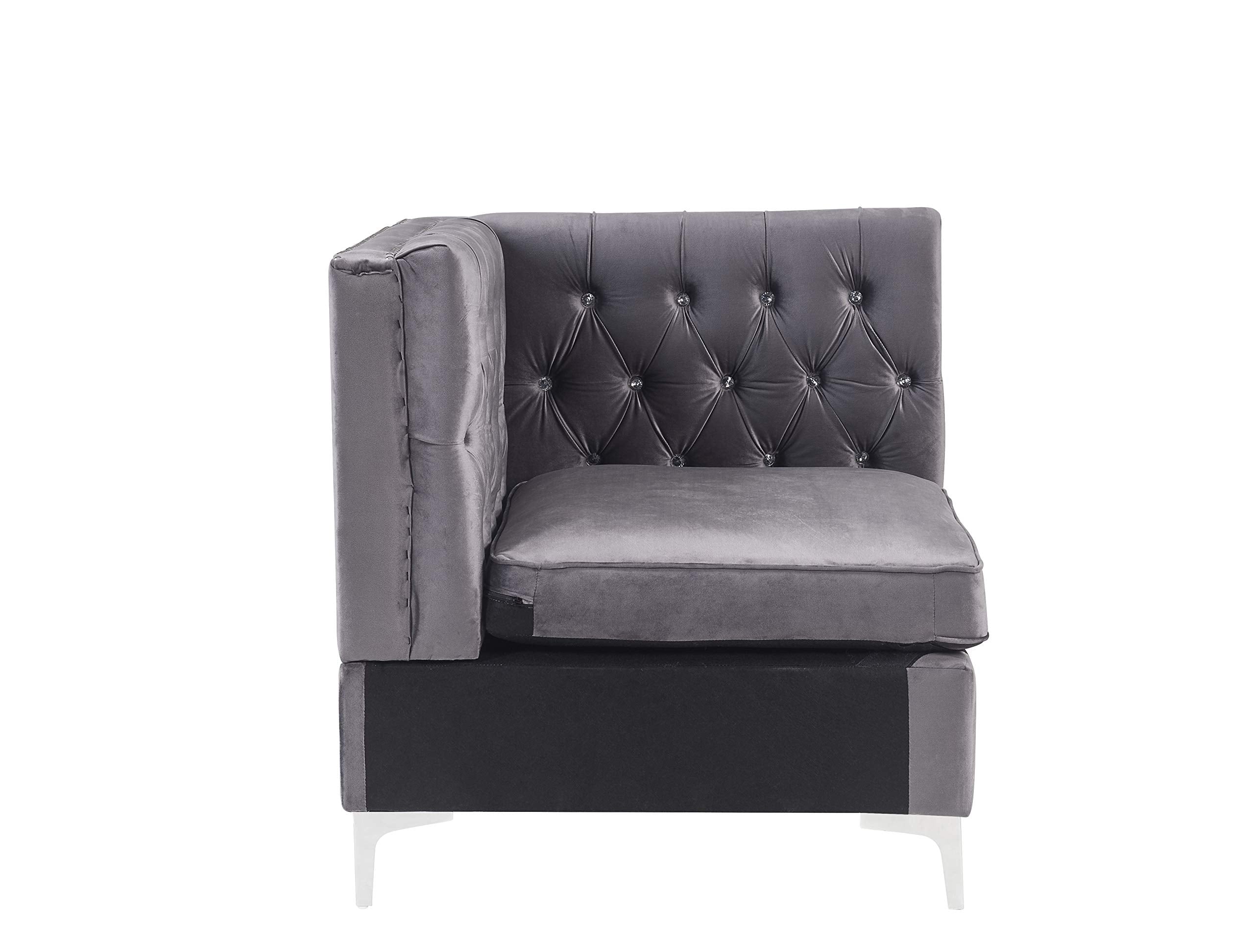 Acme Furniture Jaszira Modular - Wedge in Gray Velvet